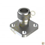 1.85mm 67 GHz, 0.009" Accept Pin Diameter, 4 Hole 0.500″ Square Mounting Flange Female Connector