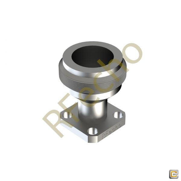 N 18 GHz, 0.015″ Accept Pin Diameter, 4 Hole .500″ Square Mounting Flange Female Connector