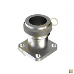 N 18 GHz, 0.015″ Accept Pin Diameter, 4 Hole .687″ Square Mounting Flange Female Connector