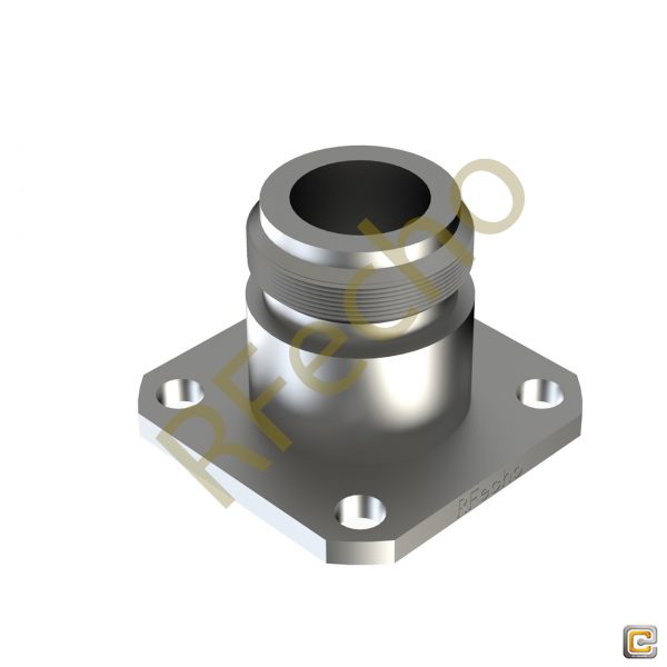 N 18 GHz, 0.036″ Accept Pin Diameter, 4 Hole 1.000″ Square Mounting Flange Female Connector