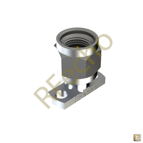 2.92mm 40 GHz, 0.012″ Accept Pin Diameter, 2 Hole .500″ Long Mounting Flange Male Connector