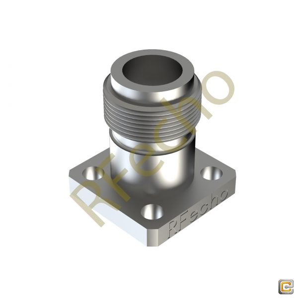 2.40mm 50 GHz, 0.012″ Accept Pin Diameter, 4 Hole .375″ Square Mounting Flange Female Connector