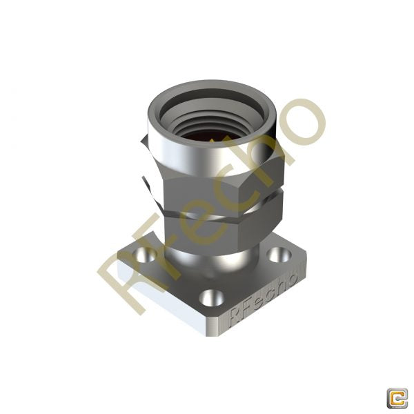 2.40mm 50 GHz, 0.009″ Accept Pin Diameter, 4 Hole .375″ Square Mounting Flange Male Connector