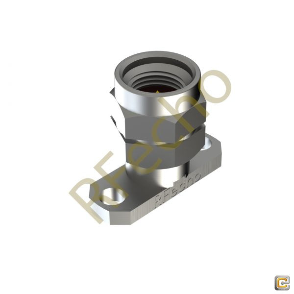 2.40mm 50 GHz, 0.02″ Accept Pin Diameter, 2 Hole .625″ Long Mounting Flange Male Connector