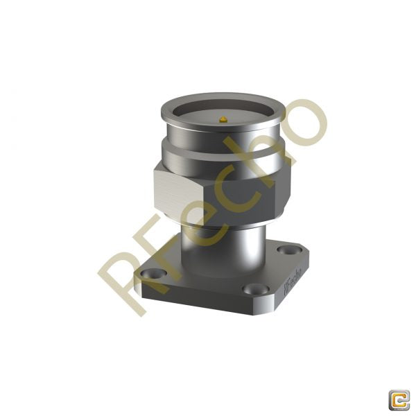 TNC 18 GHz, 0.036″ Accept Pin Diameter, 4 Hole .687″ Square Mounting Flange Female Connector