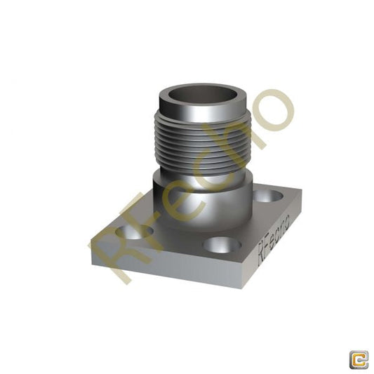 SMA 27 GHz, 0.018″ Accept Pin Diameter, 4 Hole .375 x 500″ Mounting Flange Female Connector