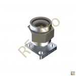 SMA 27 GHz, 0.018″ Accept Pin Diameter, 4 Hole .375 Square″ Mounting Flange Female Connector