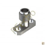 SSMA 36 GHz, 0.018" Accept Pin Diameter, 2 Hole 0.480" Long Mounting Flange Female Connector