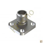 SMA 27 GHz, 0.02″ Accept Pin Diameter, 4 Hole .500 Square″ Mounting Flange Male Connector