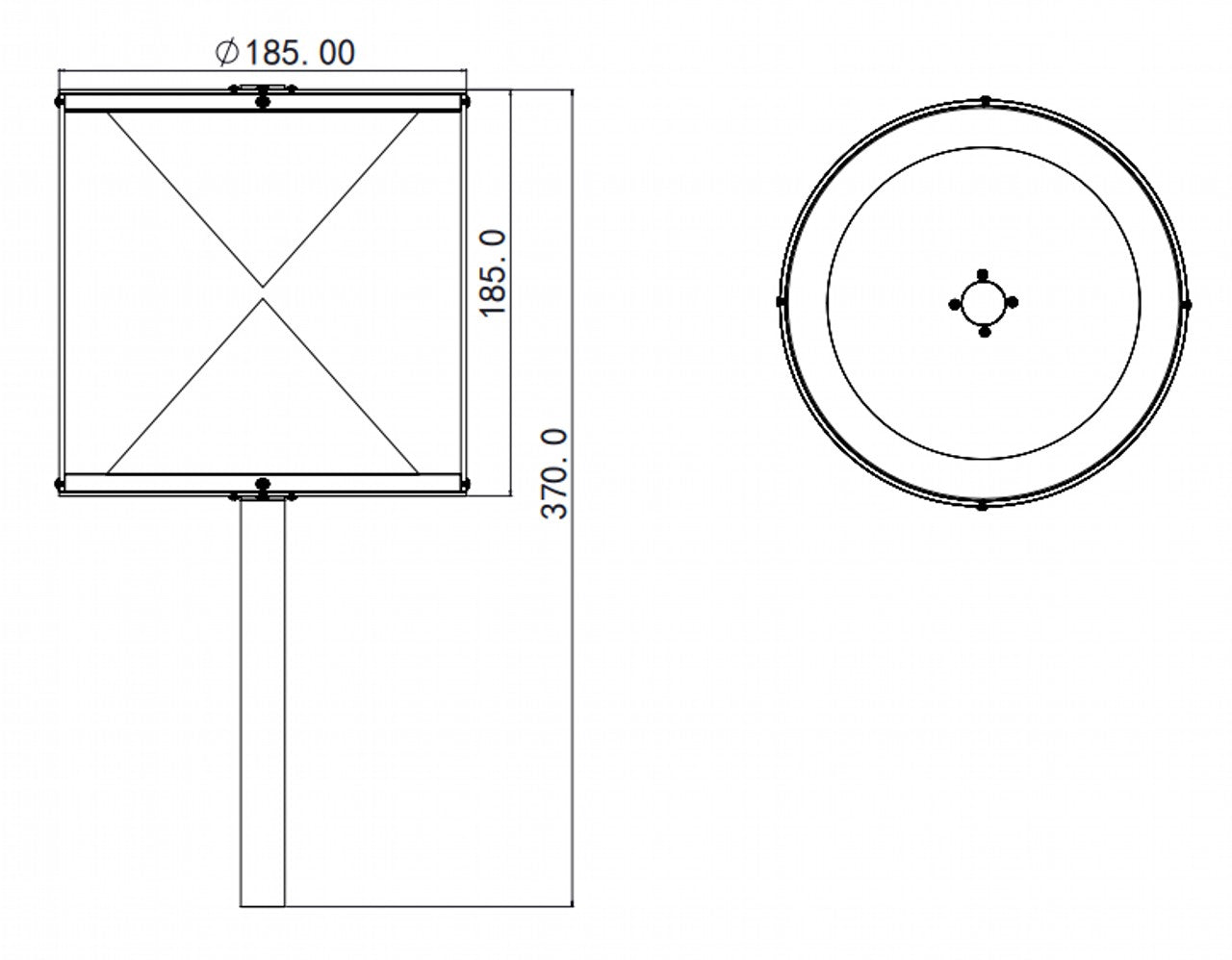 400 MHz to 6000 MHz, N Female, EMC Biconical Antenna OBC-460-100W