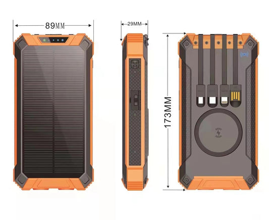 16000mAh Li-polymer battery and multiple charging ports, including Micro, Type-C, and Dual USB (5V/3A) PS26H